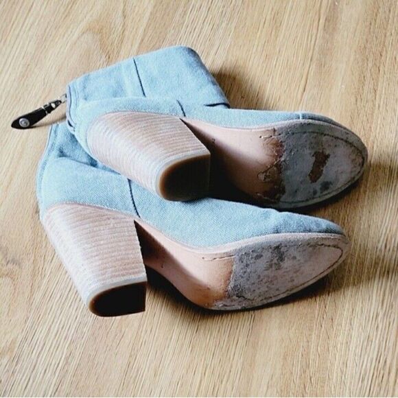 Rag & Bone Newbury Classic Green Canvas Size 10 Back Zip Ankle Boots Bootie - Picture 9 of 10